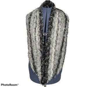 Apt 9 black and grey loose knit eyelash infinity scarf One size